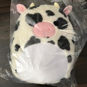 NEW 16" Large Fuzzamallows Original Plush Colin The Black And White Spotted Cow